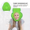 LUOZZY Avocado Plush Hat - Funny Green Cartoon Cosplay Fruit Headwear Cap with Head Mask, Costume Accessory Photo Props view 2