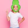 LUOZZY Avocado Plush Hat - Funny Green Cartoon Cosplay Fruit Headwear Cap with Head Mask, Costume Accessory Photo Props view 3