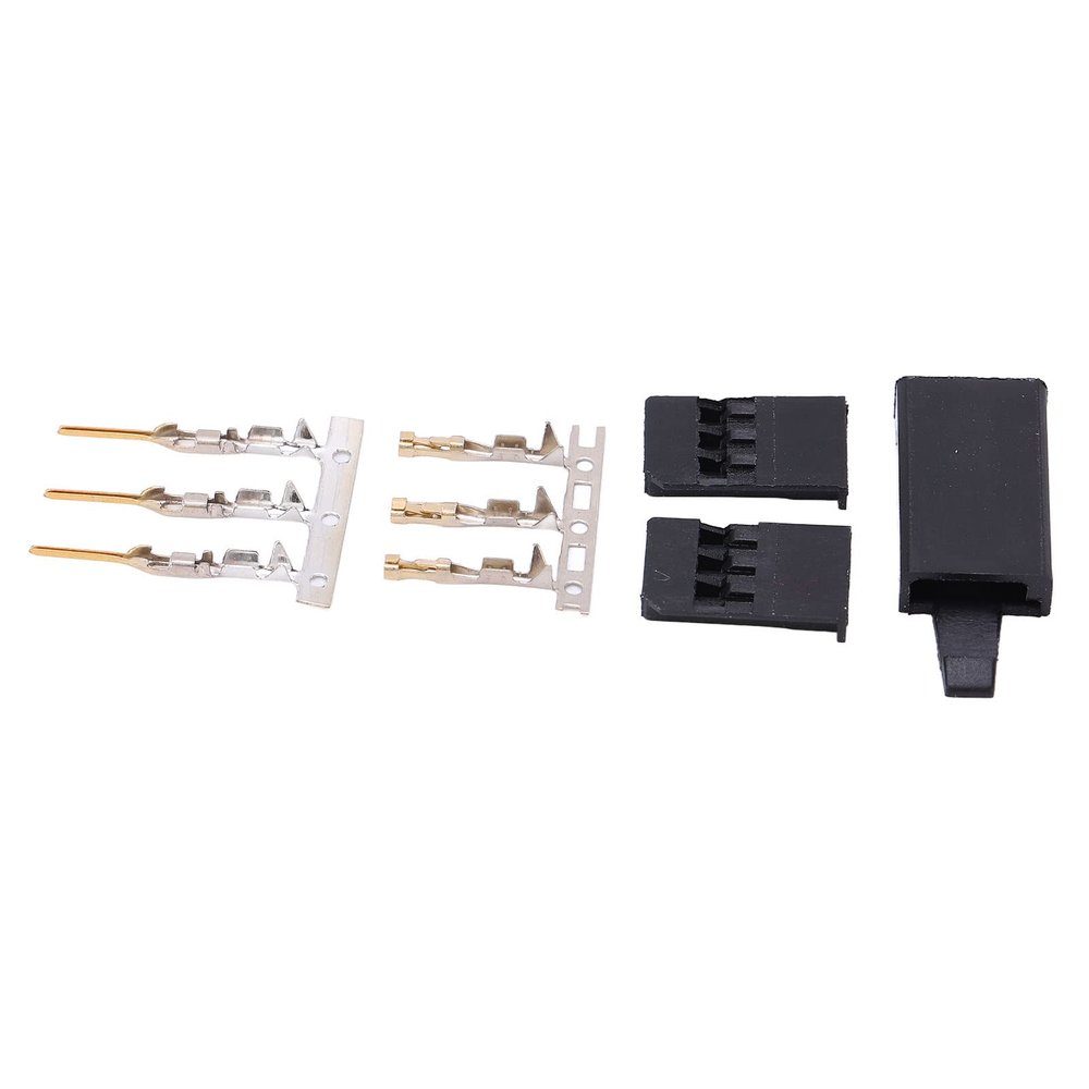 50Sets 3Pin Servo Plug Servo Cable Wire Connector Male Female Gold Plated Terminals Servo Connector for RC Cars Drones Robotics Projects