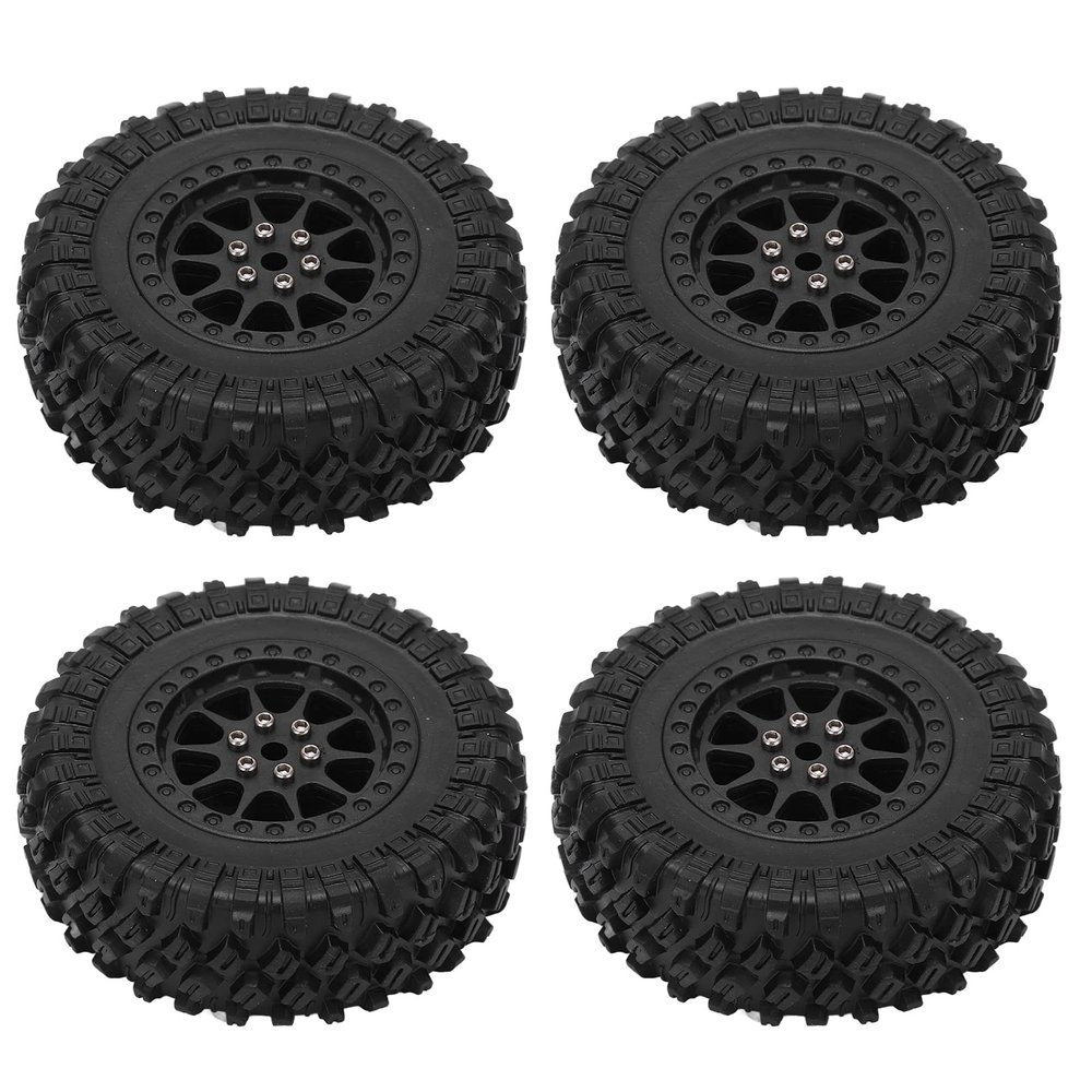 RC Car Tires Tyre Wheel, RC Car Tires Wheel Antislip Shock Absorption Wear Resistance Exquisite Workmanship for MN D90 D91 D96 D99 for WPL B14 B24 C14 C24(R789BL Black)