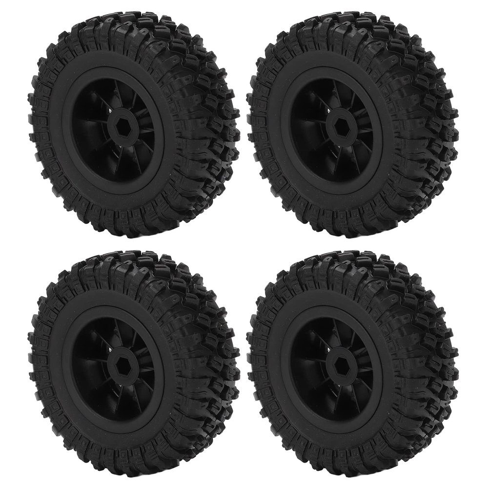 Jazar RC Car Tires Tyre Wheel, RC Car Tires Wheel Antislip Shock Absorption Wear Resistance Exquisite Workmanship for MN D90 D91 D96 D99 for WPL B14 B24 C14 C24(R789S Silver)