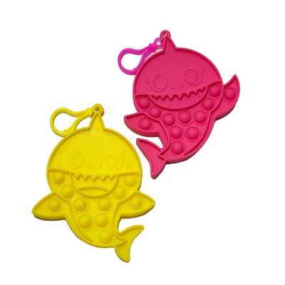 Popper Fidget Toy Pack - Pop It Keychain Bubble Poppers for Kids, Set of 2 (Baby Shark)