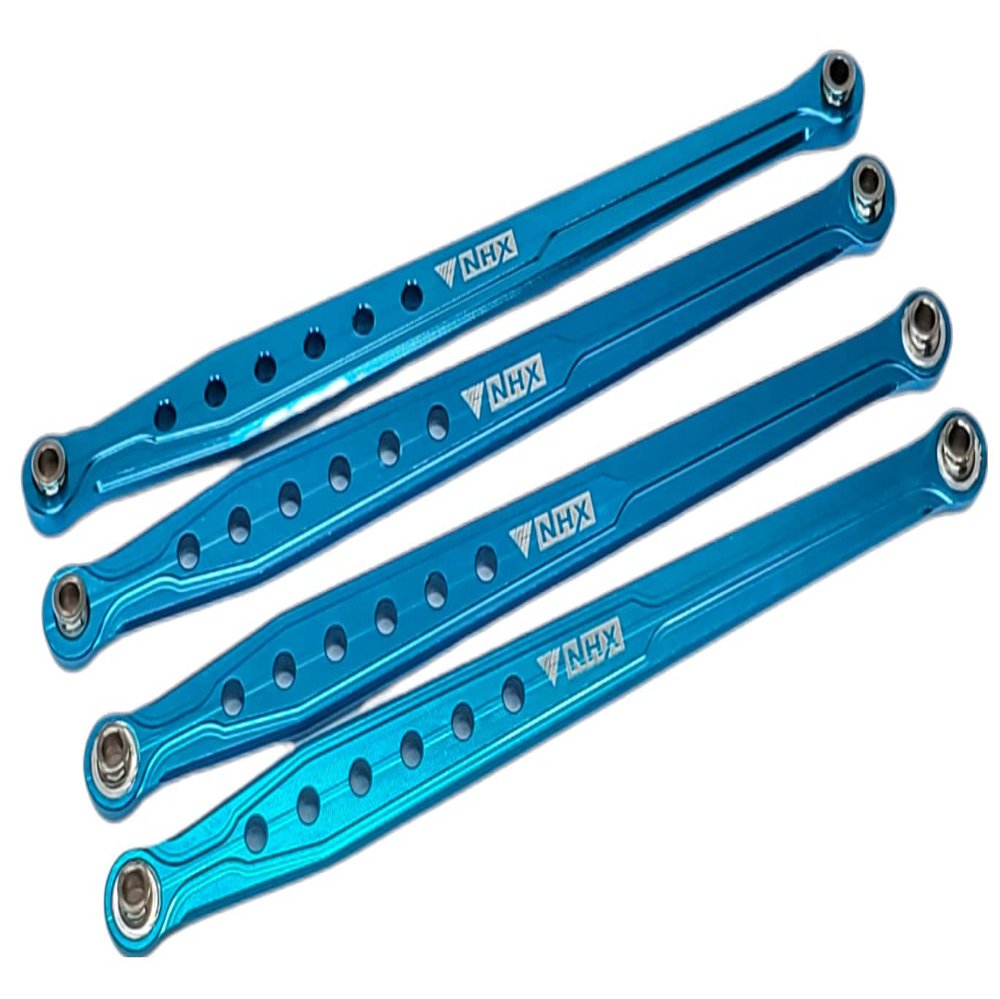 NHX RC Aluminum Chassis Lower Side Linkage 4pc : Everest Gen7 Sport/Pro Blue