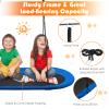 ARLIME 60 Flying Saucer Tree Swing, Oval Outdoor Flying Swing with Hanging Straps, Hooks, 700lbs Weight Capacity, Waterproof Platform Swing for Playground, Backyard, Playroom (Blue) view 2