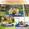 ARLIME 60 Flying Saucer Tree Swing, Oval Outdoor Flying Swing with Hanging Straps, Hooks, 700lbs Weight Capacity, Waterproof Platform Swing for Playground, Backyard, Playroom (Blue) view 4