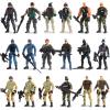 18 Pcs Special Forces Army Men Soldier Combat Movable Action Figures Army Guys Plastic Toy Soldiers Playsets Military Toy Men with Military Weapons and Accessories for Teens Party Decoration, 4 Inch view 1