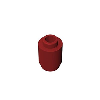 Eske Kouri Gobricks GDS-605 Building Block(No. 3062 30068 35390) Round Brick 1X1-1x1 Cylindrical Tiles (154 Dark Red(014),100 PCS)