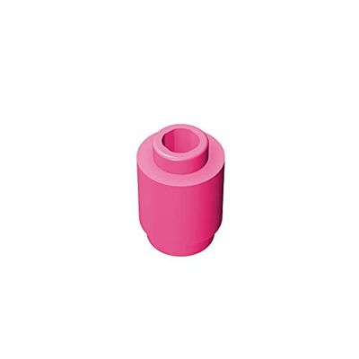Eske Kouri Gobricks GDS-605 Building Block(No. 3062 30068 35390) Round Brick 1X1-1x1 Cylindrical Tiles (221 Dark Pink(012),100 PCS)