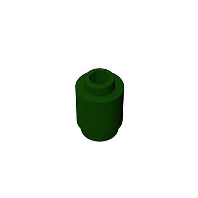 Eske Kouri Gobricks GDS-605 Building Block(No. 3062 30068 35390) Round Brick 1X1-1x1 Cylindrical Tiles (141 Dark Green(047),100 PCS)