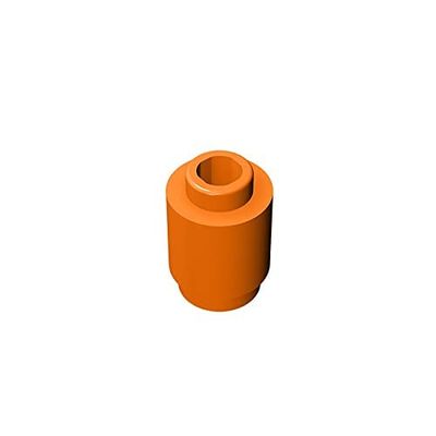 Eske Kouri Gobricks GDS-605 Building Block(No. 3062 30068 35390) Round Brick 1X1-1x1 Cylindrical Tiles (106 Orange(021),100 PCS)
