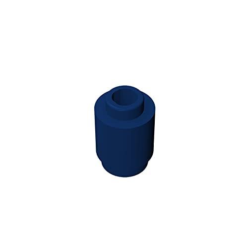 Eske Kouri Gobricks GDS-605 Building Block(No. 3062 30068 35390) Round Brick 1X1-1x1 Cylindrical Tiles (140 Dark Blue(055),100 PCS)