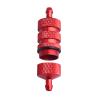 AllinRC RC Oil Filter Nitro Fuel Filter with Silicone Tubing for 1/8 1/10 Traxxas Redcat HSP Team Associated Racing Cars Airplane Red-Anodized view 2