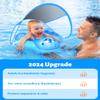 LAYCOL Baby Swimming Float Inflatable Baby Pool Float Ring with Sun Protection Canopy,add Tail no flip Over for Age of 3-36 Months view 3