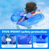 LAYCOL Baby Swimming Float Inflatable Baby Pool Float Ring with Sun Protection Canopy,add Tail no flip Over for Age of 3-36 Months view 4