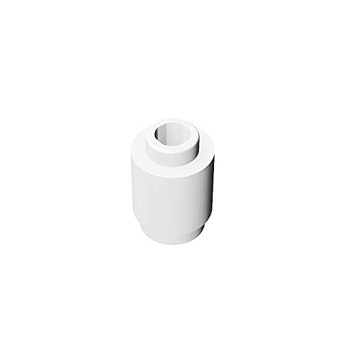 Eske Kouri Gobricks GDS-605 Building Block(No. 3062 30068 35390) Round Brick 1X1-1x1 Cylindrical Tiles (1 White(090),100 PCS)