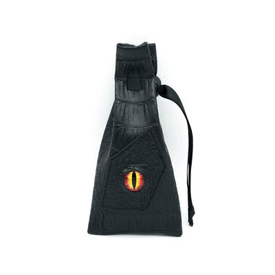 Foam Brain Games Black Leatherette Fire Demon Eye Dice Bag
