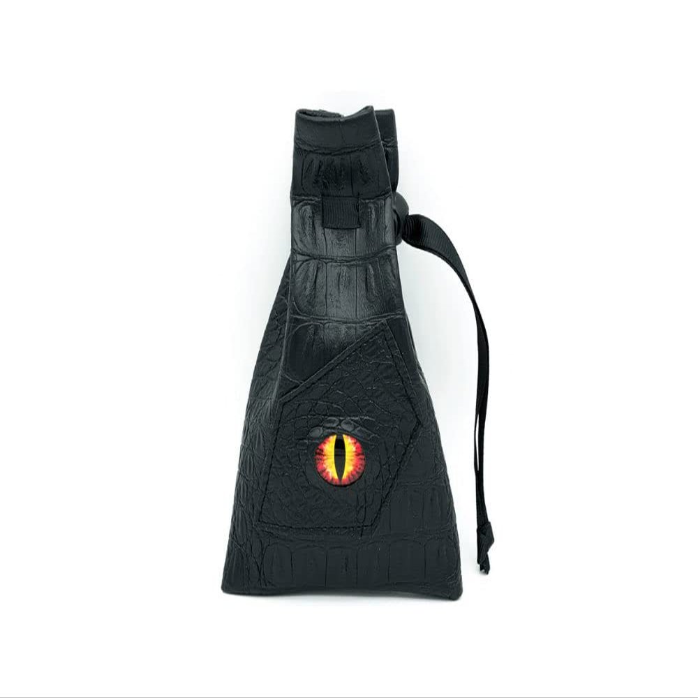 Foam Brain Games Black Leatherette Fire Demon Eye Dice Bag