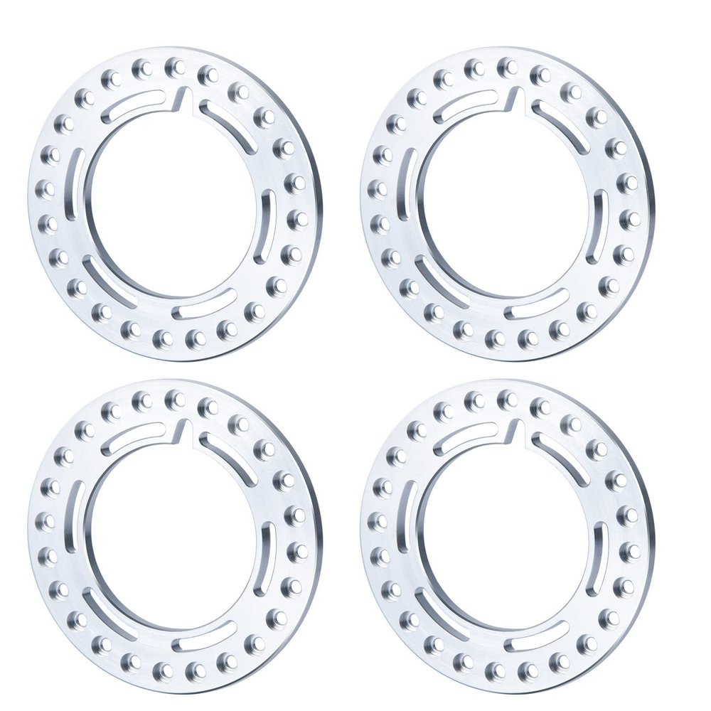 RC-Hub 4PCS Aluminum Alloy 1.9" Beadlock Rings Replacement for 1/10 Axial SCX10 90046 TRX4 RC Crawler Car (Silver)