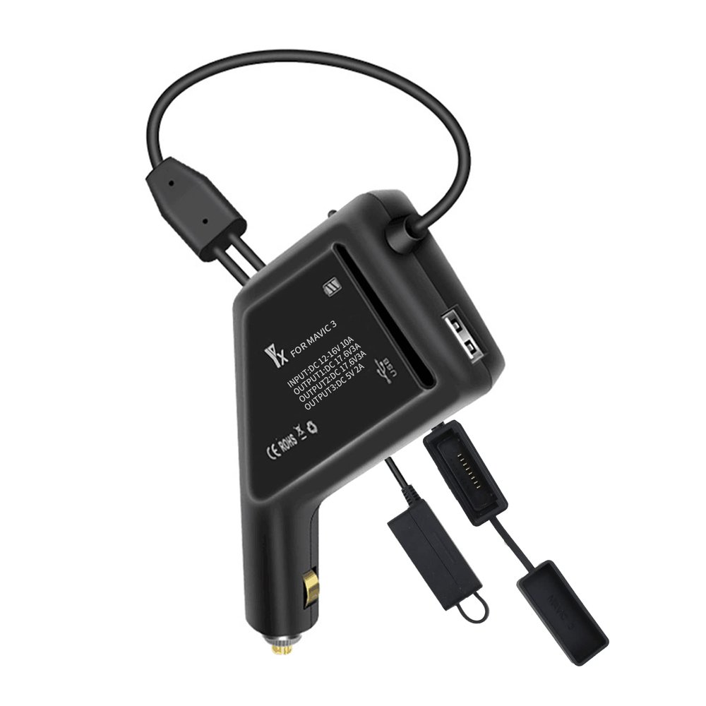 LYONGTECH Battery Car Charger for DJI Mavic 3,Mavic 3 Cine/Classic Drone,3-in-1 12V Multi Fast Charging Hub Accessories