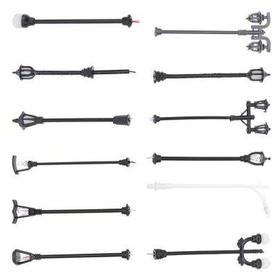 GANAZONO 12Pcs Miniature Street Lamp Model Ornaments for Dollhouse Decor Micro Landscape Lights Portable Scene Decoration