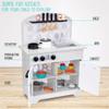 Lil' Jumbl Kids Pretend Kitchen Playset, Pretend Wooden Play Kitchen Toy, Realistic Setup, Includes Pot & Pan, 4 Utensils, Salt & Pepper Shaker, Gray view 2