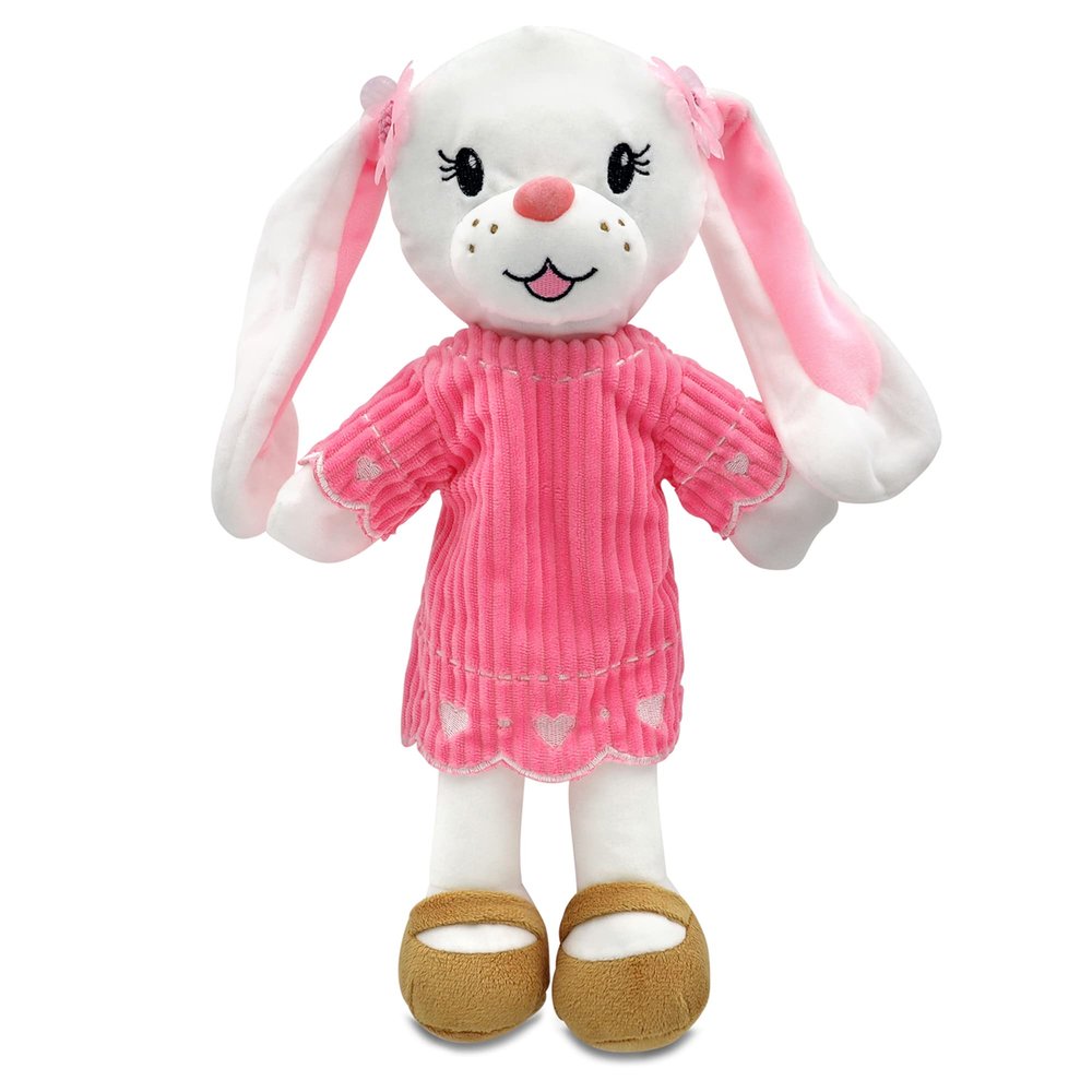 Sharewood Forest Friends Brie The Bunny Hand Puppet - Stuffed Animal for Toddlers, Kids, Teachers, Daycare & School - Perfect for Puppet Theatre and Creative Play