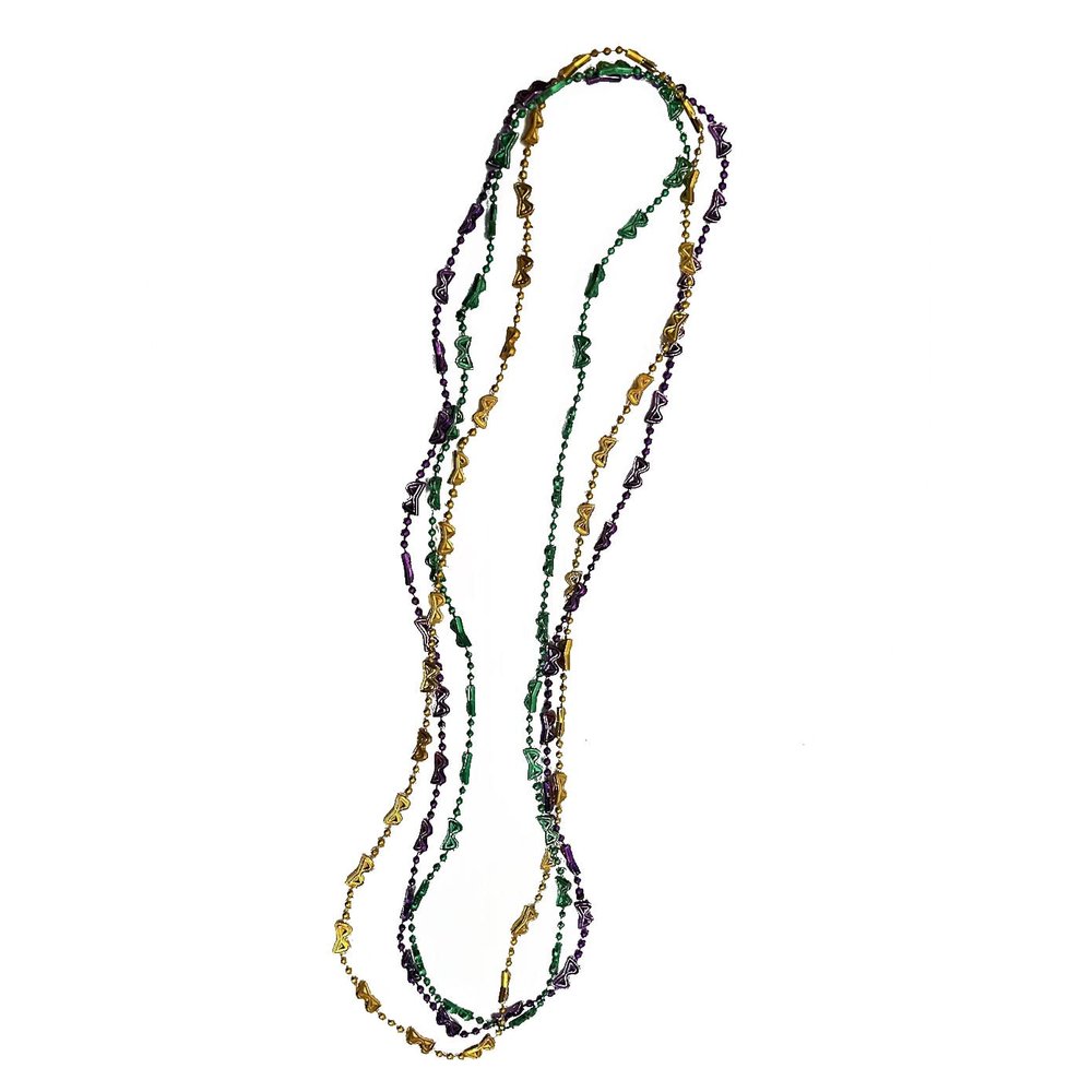 PMU 6pcs Mardi Gras Mini Mask Beads Green, Gold & Purple