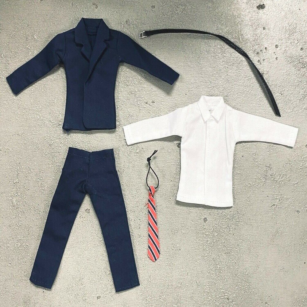 1/12 Scale Miniature Custom Handmade Navy Slim Suit for Mezco or Mixmax Slim Body Figure (Figure NOT Included)