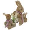 Northlight 12.5" Sisal Mommy and Baby Bunnies Easter Figure view 3