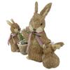 Northlight 12.5" Sisal Mommy and Baby Bunnies Easter Figure view 4