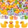 Yuronam 70 Pcs Tiny Ducks Mini Resin Ducks Miniature Ornaments for Slime, Dollhouse, Garden Decoration(Mixed Duck) view 1