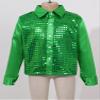 winying Kids Boys Glittery Sequined Long Sleeve Shirt Hip-hop Jazz Street Party Show Performance Dancewear Green 10-12 Years view 3