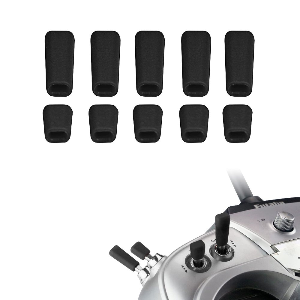 RC Transmitter Switch Cover Non-Slip Toggle Switch Cap Compatible with Radiomaster TX16S FrSky Taranis X9D QX7 Flysky Spektrum Futaba JR Jumper and More Radio Transmitters,10 PCS