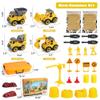 OENUX Play Sand Construction Set, Beach Building Castle Kit w/ 2.2lbs Play Sand, 4 Take Apart Construction Trucks Toys and Signs, Sensory Sandbox with Cover for Boy Girl Kid Toddlers Age 3-8 view 2
