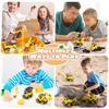 OENUX Play Sand Construction Set, Beach Building Castle Kit w/ 2.2lbs Play Sand, 4 Take Apart Construction Trucks Toys and Signs, Sensory Sandbox with Cover for Boy Girl Kid Toddlers Age 3-8 view 3