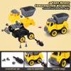 OENUX Play Sand Construction Set, Beach Building Castle Kit w/ 2.2lbs Play Sand, 4 Take Apart Construction Trucks Toys and Signs, Sensory Sandbox with Cover for Boy Girl Kid Toddlers Age 3-8 view 4