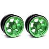 Treal SCX6 Wheels 2.9'' Beadlock Wheels (2) CNC Machined, Compatible with Axial SCX6 Tires, 1/6 Scale Rock Crawler, Green view 1