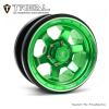 Treal SCX6 Wheels 2.9'' Beadlock Wheels (2) CNC Machined, Compatible with Axial SCX6 Tires, 1/6 Scale Rock Crawler, Green view 2