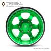 Treal SCX6 Wheels 2.9'' Beadlock Wheels (2) CNC Machined, Compatible with Axial SCX6 Tires, 1/6 Scale Rock Crawler, Green view 3