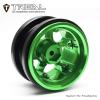 Treal SCX6 Wheels 2.9'' Beadlock Wheels (2) CNC Machined, Compatible with Axial SCX6 Tires, 1/6 Scale Rock Crawler, Green view 4