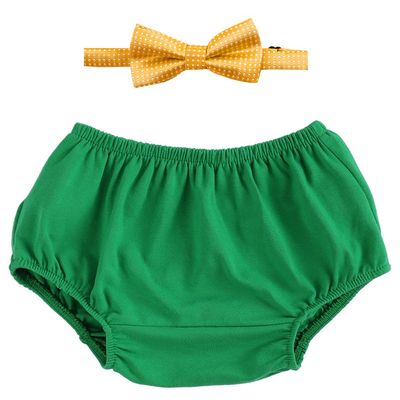 1st Birthday Outfit Boy Baby WILD ONE 1/2 First Second 2nd Birthday Summer Diaper Cover Pants Bloomers Bowtie Easter Party Cake Smash Party Photo Shoot Green + Yellow 3-24 Months