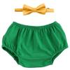 1st Birthday Outfit Boy Baby WILD ONE 1/2 First Second 2nd Birthday Summer Diaper Cover Pants Bloomers Bowtie Easter Party Cake Smash Party Photo Shoot Green + Yellow 3-24 Months view 1