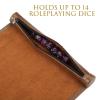 ROSELLE 2 in 1 Leather Dice Mat Dice Tray for DND Dice, Scroll Dice Tray and Rolling Mat with Zipper Holder, Compatible with DND D&D Dungeons & Dragons Game (BrownOnly Mat) view 2