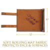 ROSELLE 2 in 1 Leather Dice Mat Dice Tray for DND Dice, Scroll Dice Tray and Rolling Mat with Zipper Holder, Compatible with DND D&D Dungeons & Dragons Game (BrownOnly Mat) view 3