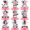 9 Pcs Cow Print Honeycomb Centerpieces Pink Cow Theme Honeycomb Table Topper Decorations Farm Animal Birthday Supplies Western Party Favors view 1