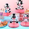 9 Pcs Cow Print Honeycomb Centerpieces Pink Cow Theme Honeycomb Table Topper Decorations Farm Animal Birthday Supplies Western Party Favors view 2