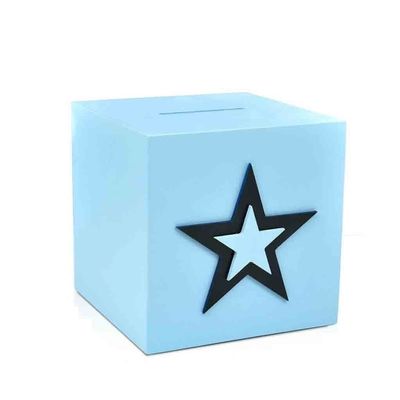 Coin Bank Piggy Bank Square Coin Bank Wooden Large-Capacity Money Bank Best Gift for Kids Adults Birthday Christmas Deposit Plan Box Great Birthday Gift for Kids (Color : Blue)