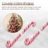 Exogio 100Pcs Red and White Handmade Christmas Candy Cane Miniature Food Dollhouse Home Decor Clay Candy Cane view 4