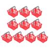 Toddmomy 10Pcs Dollhouse Shopping Baskets Mini Shopping Basket Plastic Supermarket Basket with Handles for Dollhouse DIY Crafts (Red) view 2