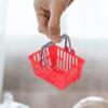 Toddmomy 10Pcs Dollhouse Shopping Baskets Mini Shopping Basket Plastic Supermarket Basket with Handles for Dollhouse DIY Crafts (Red) view 3
